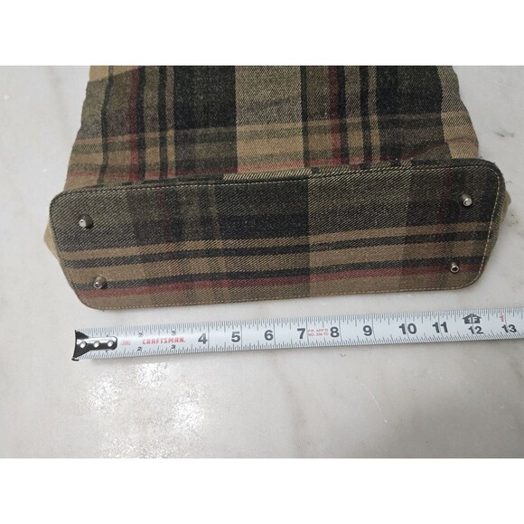 P&Y PRESTON & YORK Greem/Brown/Cream Zip SHOULDER PURSE/BAG - Picture 9 of 12